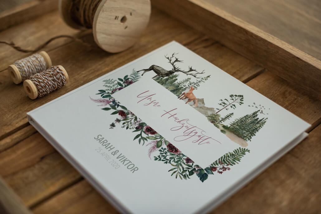 Gästebuch zur Hochzeit Waldliebe Cover